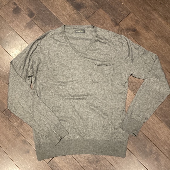 ZADIG & VOLTAIRE grey silk cashmere sweater size medium - Picture 1 of 11